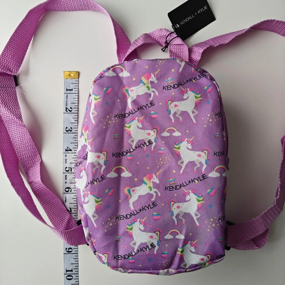 Kendall + Kylie Kids Mini Backpack Purple Unicorn Rainbow Print Girls New Tags
